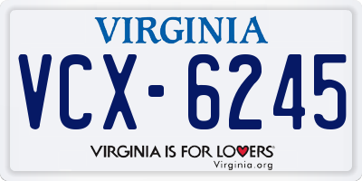VA license plate VCX6245