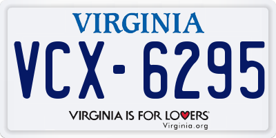 VA license plate VCX6295