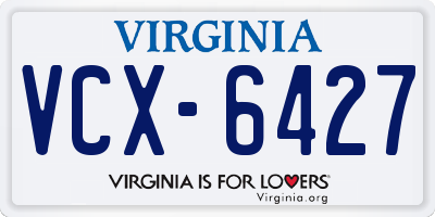 VA license plate VCX6427