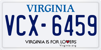 VA license plate VCX6459