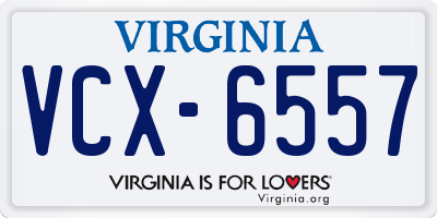 VA license plate VCX6557