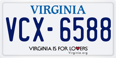 VA license plate VCX6588