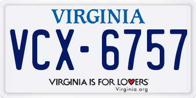 VA license plate VCX6757