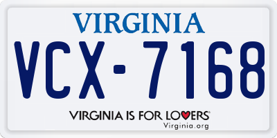 VA license plate VCX7168