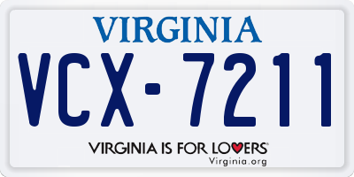 VA license plate VCX7211