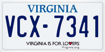 VA license plate VCX7341