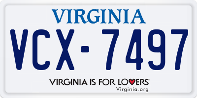 VA license plate VCX7497