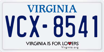 VA license plate VCX8541