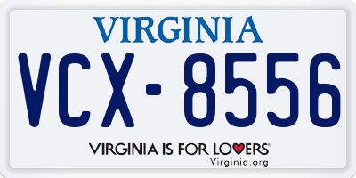 VA license plate VCX8556