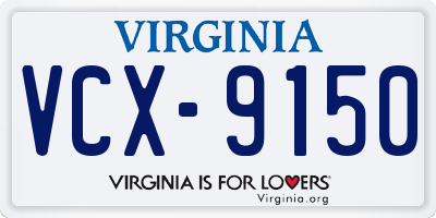 VA license plate VCX9150