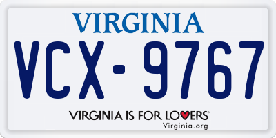 VA license plate VCX9767