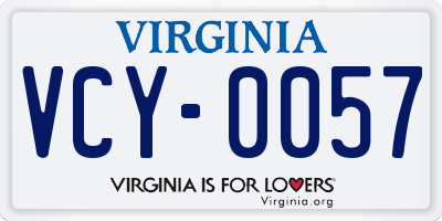 VA license plate VCY0057