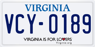 VA license plate VCY0189