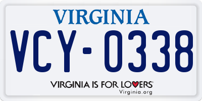 VA license plate VCY0338