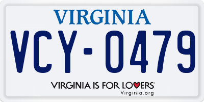 VA license plate VCY0479