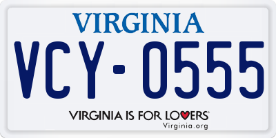 VA license plate VCY0555