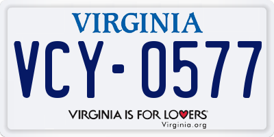VA license plate VCY0577