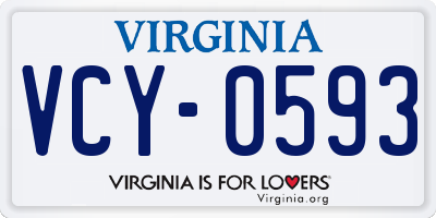VA license plate VCY0593