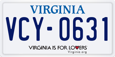 VA license plate VCY0631