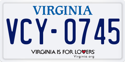 VA license plate VCY0745