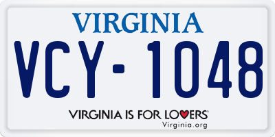 VA license plate VCY1048