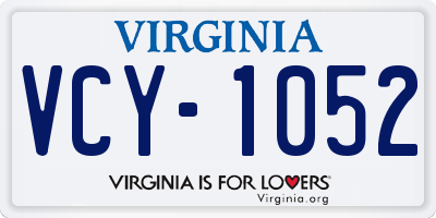 VA license plate VCY1052