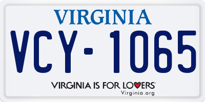 VA license plate VCY1065