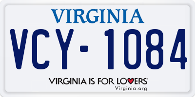 VA license plate VCY1084