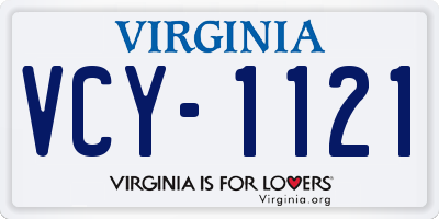 VA license plate VCY1121