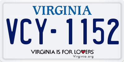 VA license plate VCY1152