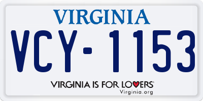 VA license plate VCY1153