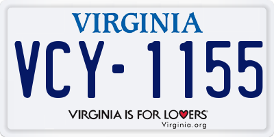VA license plate VCY1155