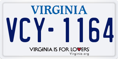 VA license plate VCY1164