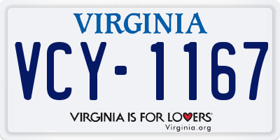 VA license plate VCY1167