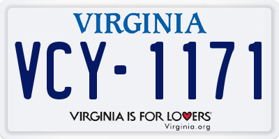 VA license plate VCY1171