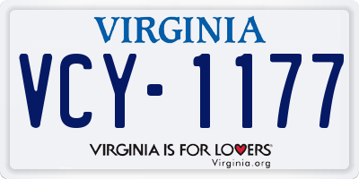 VA license plate VCY1177