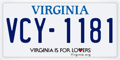 VA license plate VCY1181