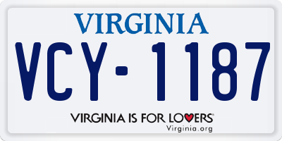 VA license plate VCY1187