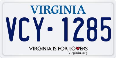 VA license plate VCY1285