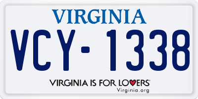 VA license plate VCY1338