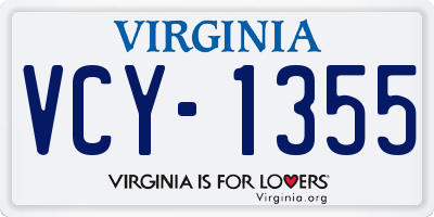 VA license plate VCY1355