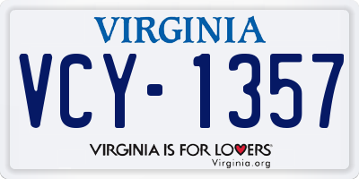 VA license plate VCY1357