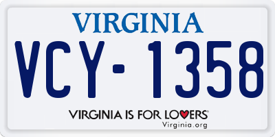 VA license plate VCY1358
