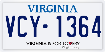 VA license plate VCY1364