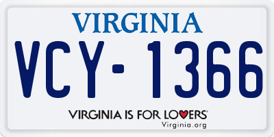 VA license plate VCY1366