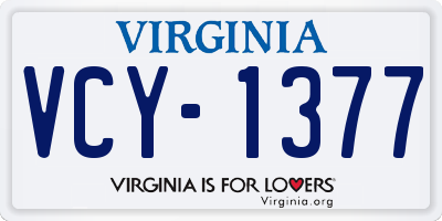 VA license plate VCY1377