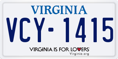 VA license plate VCY1415