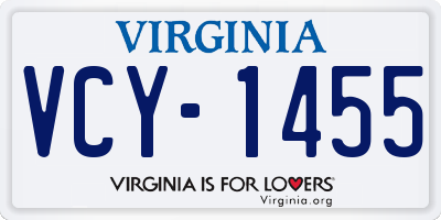 VA license plate VCY1455
