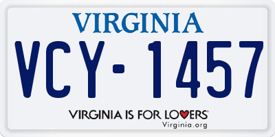 VA license plate VCY1457