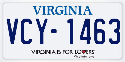 VA license plate VCY1463